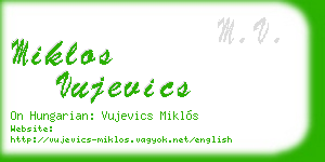 miklos vujevics business card
